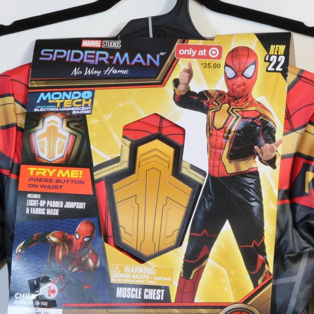 Marvel Spider-man Homecoming Muscle Chest Reflective Costume (Medium 8-10)